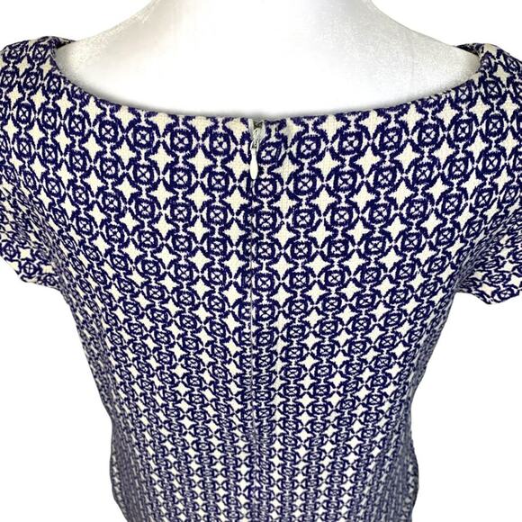 EUC Joe Fresh Blue and White Print Cotton Short Sleeve Lined Spring Dres… - Picture 4 of 8